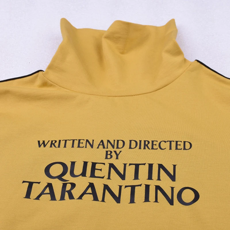 

PADEGAO Bigsweety Women Turtleneck Crop Tops Fashion Letters Printed Short Top Tees Autumn Long Sleeve Side Strip T-shirt PDG198