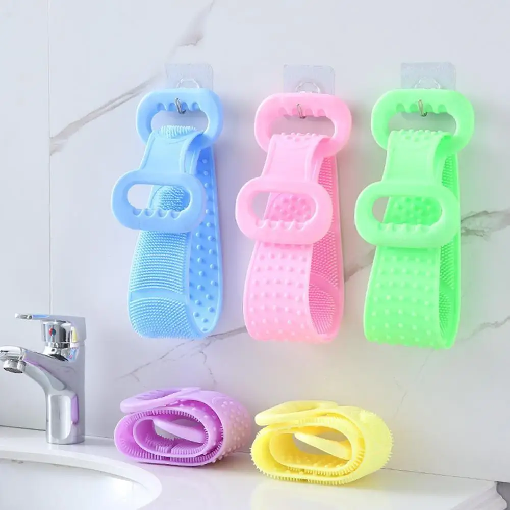 

New Silicone Gel Scrub Bath Brush Strip Massage Back To Ash Tape Bathing Artifact Rub Rubs Choose 4 The Colors