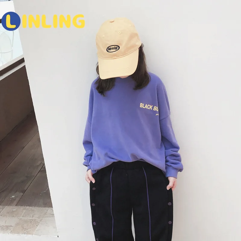 

LINLING Pullover Sweater 2021 New Korean Version of Autumn Children's Autumn and Winter Padded Jacket V752