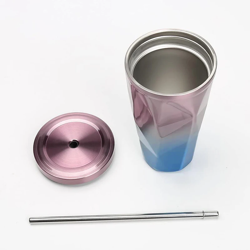 475 мл кофейная бутылка с двойными стенками из нержавеющей стали 304 соломинкой Для