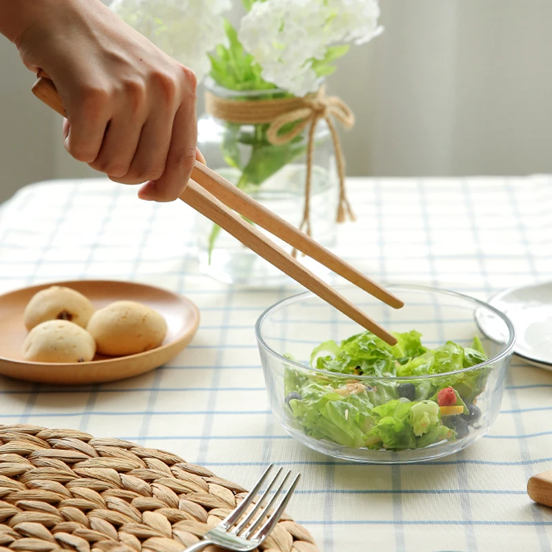 Деревянная кухонная утварь, длинные Щипцы для еды, корейские щипцы для барбекю, деревянный тостер, щипцы для хлеба, салата, зажим для торта, Сервировочные щипцы для приготовления барбекю
