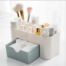 Makeup Organizer for Cosmetic Plastic Double Layer Dsktop Storage with Drawers Lipstick Jewelry Organizer Storage Box