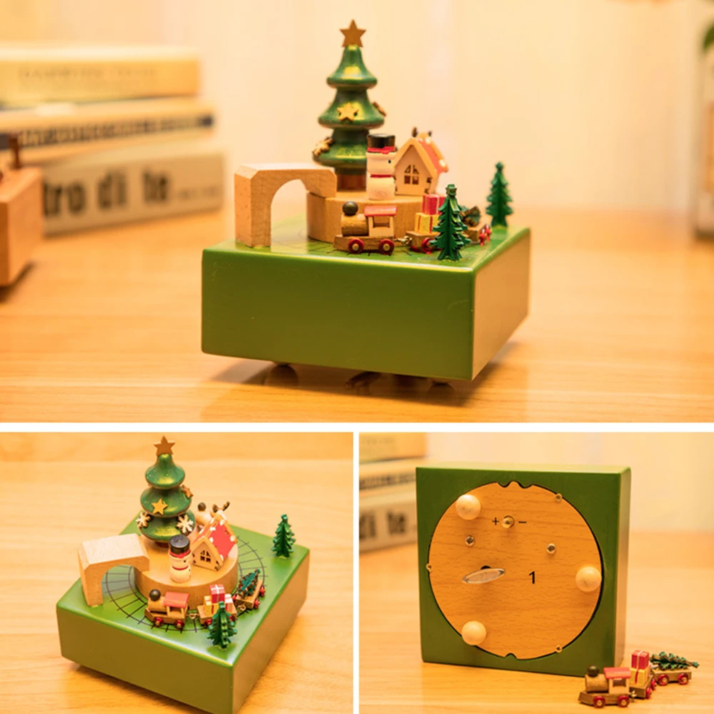 

Creative Musical Boxes Girls Clockwork Craft Retro Christmas Decoration For Home Xmas Gift Girls Train Toy Kids Happy New Year