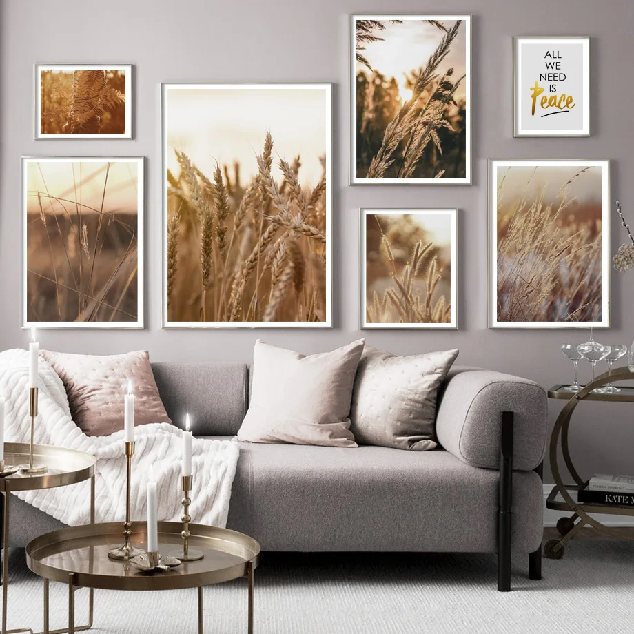 

Farm Plant Leaves Wheat Landscape Quotes Nordic Posters And Prints Wall Art Canvas Painting Wall Pictures For Living Room Decor