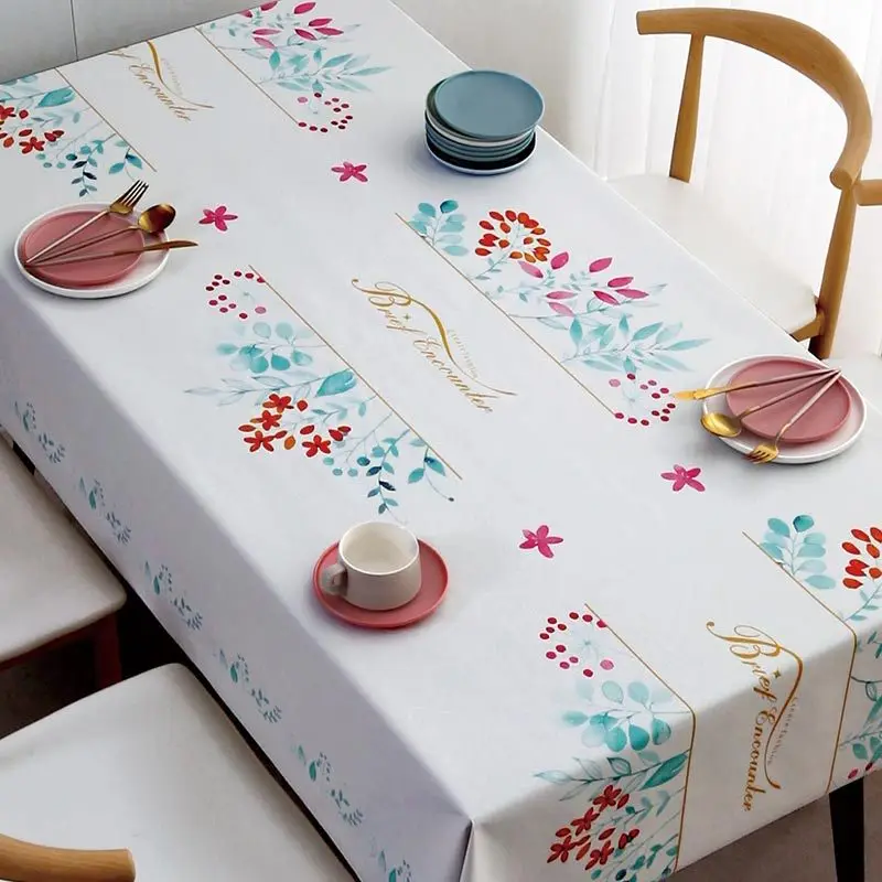 

Europe Tablecloth with Waterproof Oilproof Rectangular Linen Dustproof Anti Scald Oil Proof Tablecloth Home Decorative Nappe