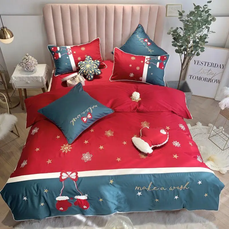 Комплект постельного белья из 4/8 предметов с рождественскими снежинками