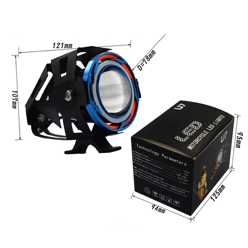 Светодиодные фонари для мотоцикла водонепроницаемые прожекторы ангельский глаз