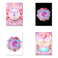 cosmic pink crystal moon stars tarot cards meditation altar witchcraft decoration witchcraft decoration tarot cards wall