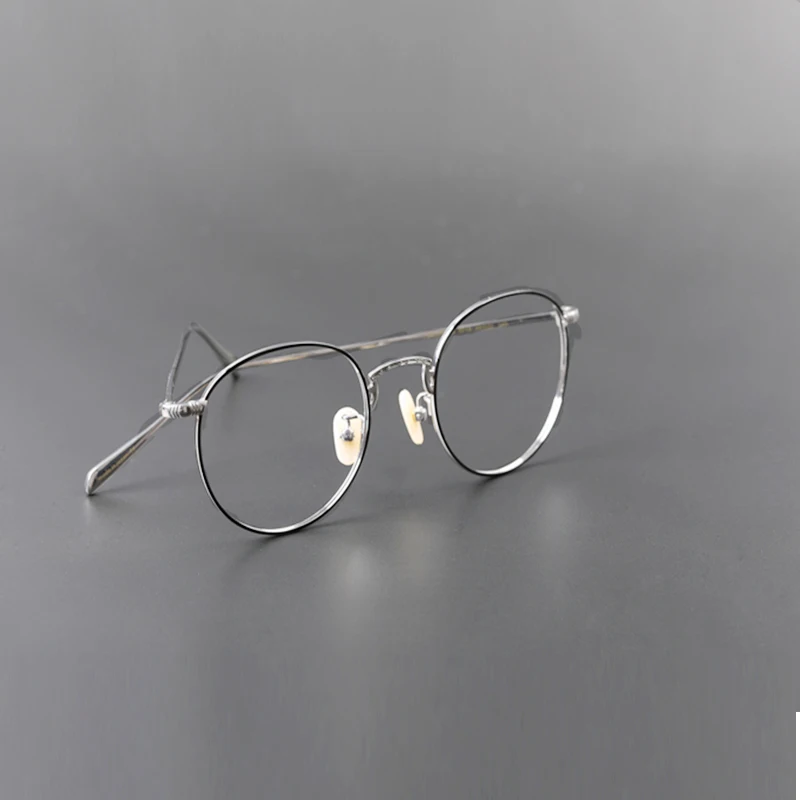 Оправа для очков с веками из чистого титана круглые ультралегкие очки в стиле
