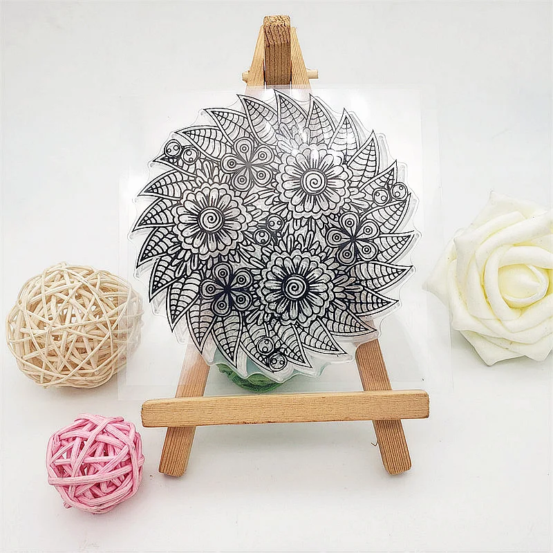 

10x10 см цветы кластер прозрачная печать Силиконовая печать ТПР Рождественские Свадебные роликовые штампы «сделай сам» Скрапбукинг альбом о...