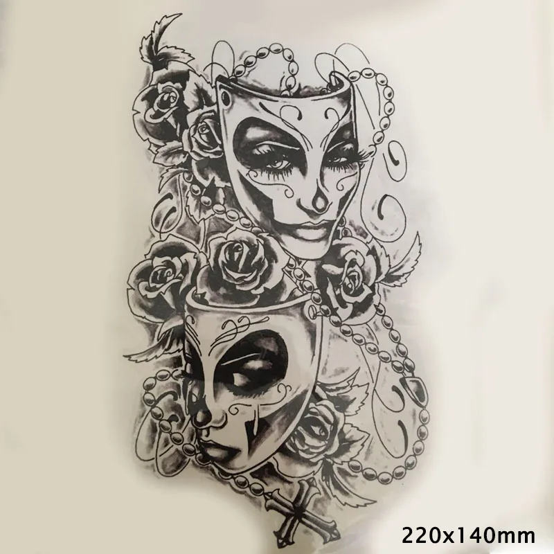 Вечерние наклейки временные детские татуировки крутые тату в стиле панк Череп на