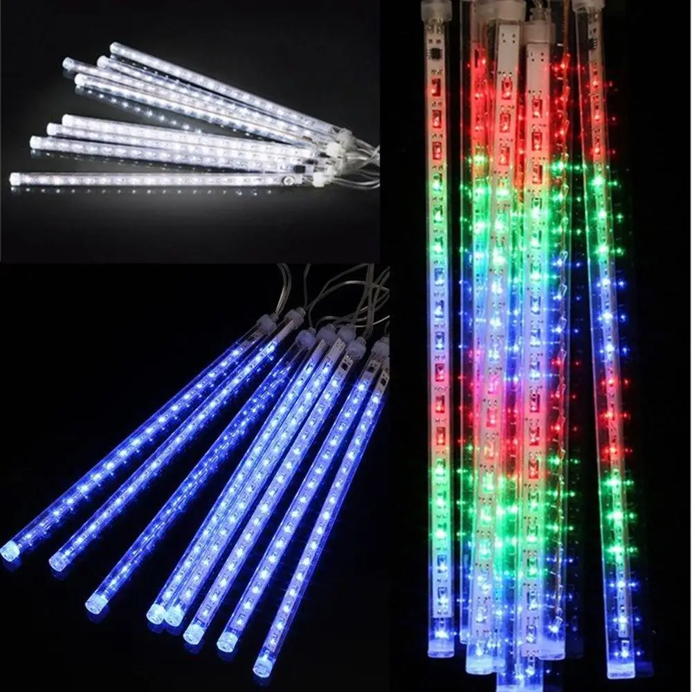 

144LED Meteor Shower Falling Star Rain Drop Icicle Snow Fall Fairy Light Home happy new year Party