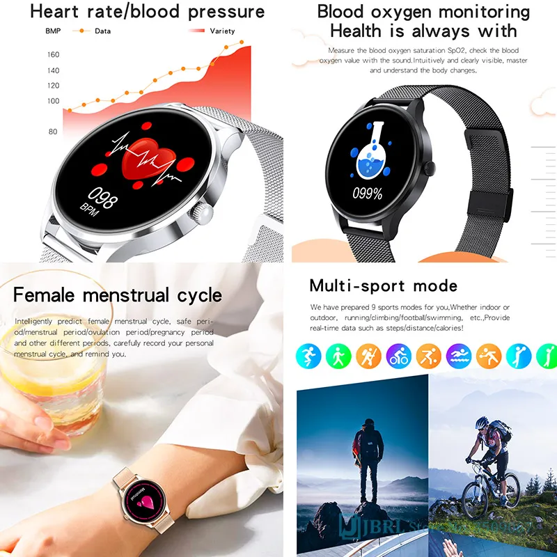 

Steel Smart Watch 2021 Women Full Touch Smartwatch Sport Waterproof Ladies Electronic Clock For Android IOS Fitness Tracker Hour