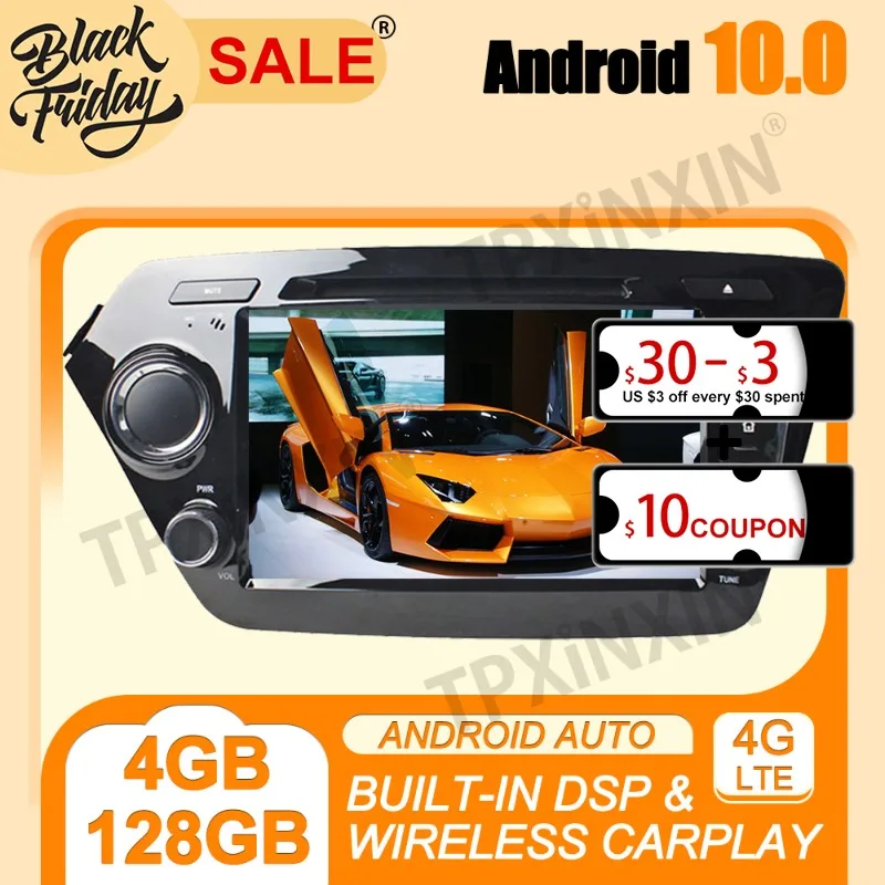 

Android 10.0 4G+128G Carplay For KIA RIO K2 2010-2012 Multimedia Player GPS Navigation Auto Audio Radio Video Stereo Head Unit