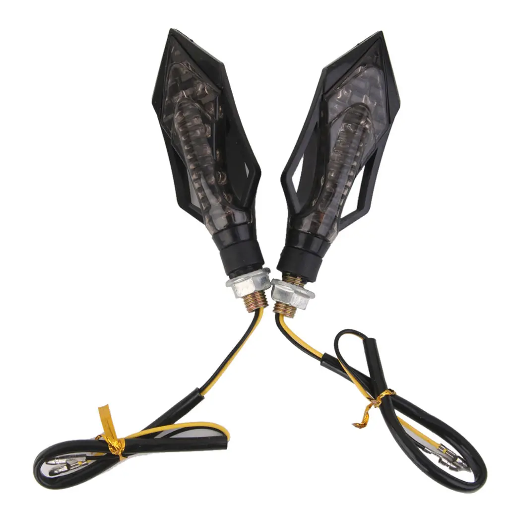 

2x Motorcycle Dirt Bike Supermoto Turn Signal Blinker Amber 9 LED Light