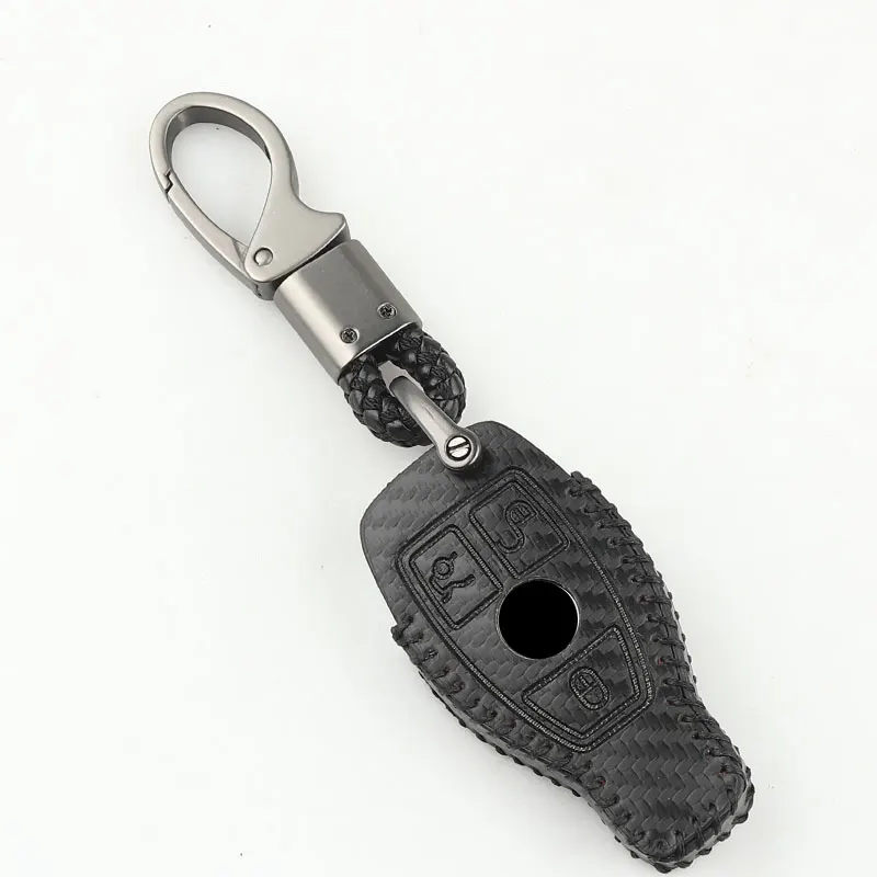 

New Leather Car Key Bag Case Cover Key Holder For Mercedes Benz W203 W210 W211 W124 W202 W204 AMG Accessories