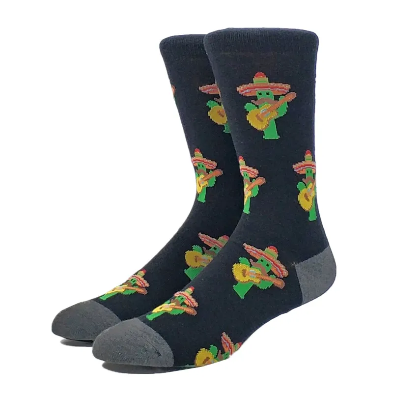 

2 Pairs Men Happy Funny Mexican Cotton Socks Pack
