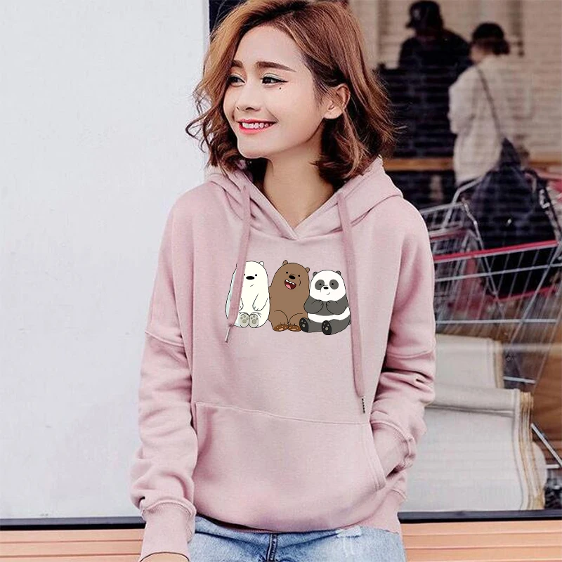 Толстовки с аниме принтом панды медведя Толстовка для женщин мужчин длинным
