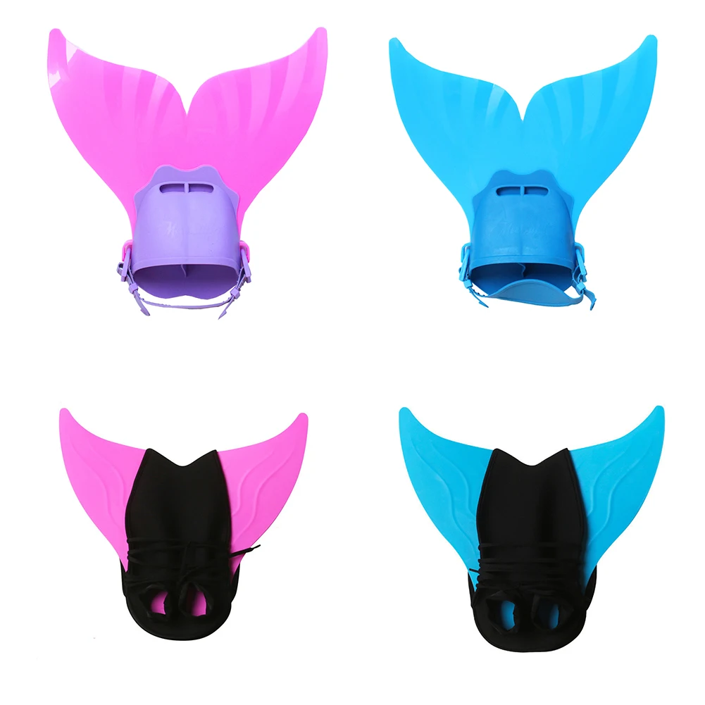 

Boy Girl Mermaid Fins Comfortable Whale Tail Feet Shoes Diving Flipper Swimming Training Monofin Gear Silicone Flippers