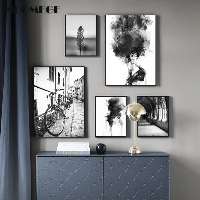 Черно белая Картина на холсте минималистичные фотография украшение для гостиной