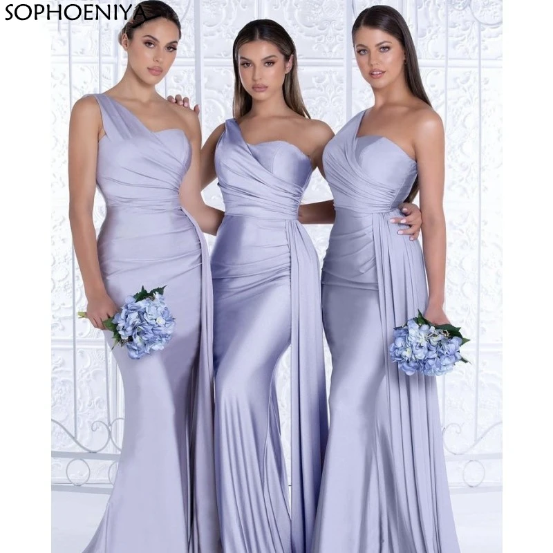 

New Arrival One Shoulder Sweetheart Bridesmaid Dresses Mermaid Vestido de Fiesta de Boda Vestidos Robe de Soirée de Mariage