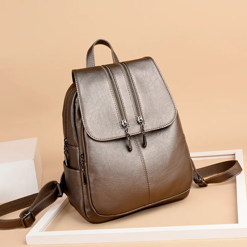 Горячий бренд новый ноутбук женский кожаный рюкзак роскошный модный школьный