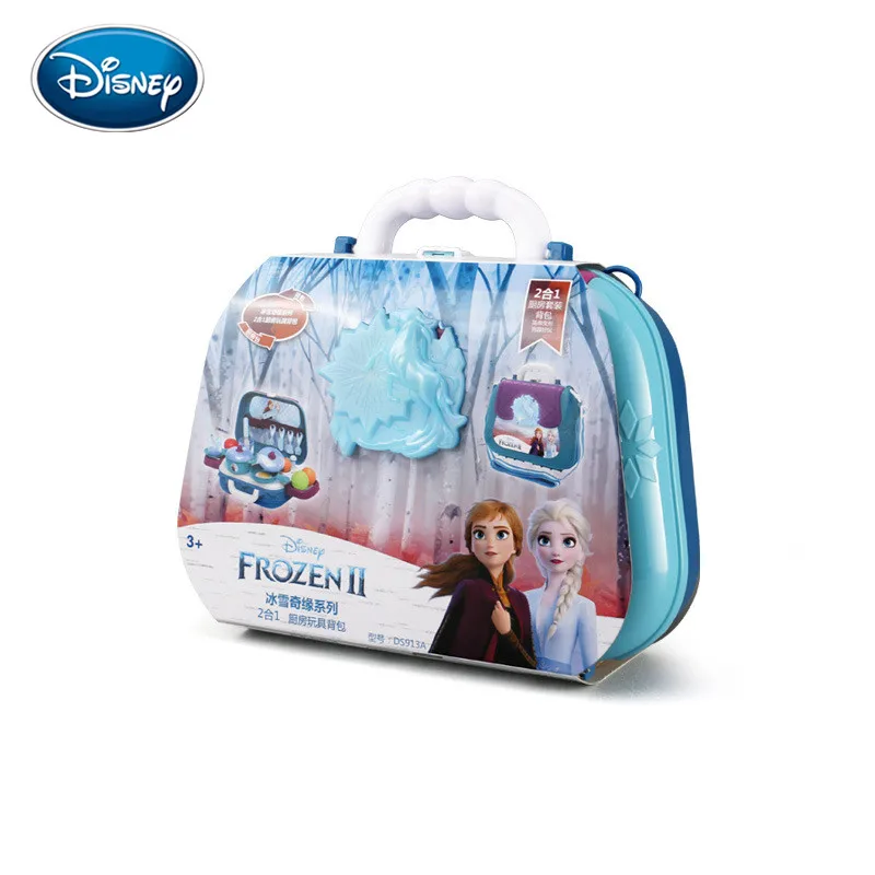 Disney Girl Toy Frozen 2 Elsa Makeup Handbag Toy Makeup Child Simulation Girl Play House Makeup Tool Gift Set