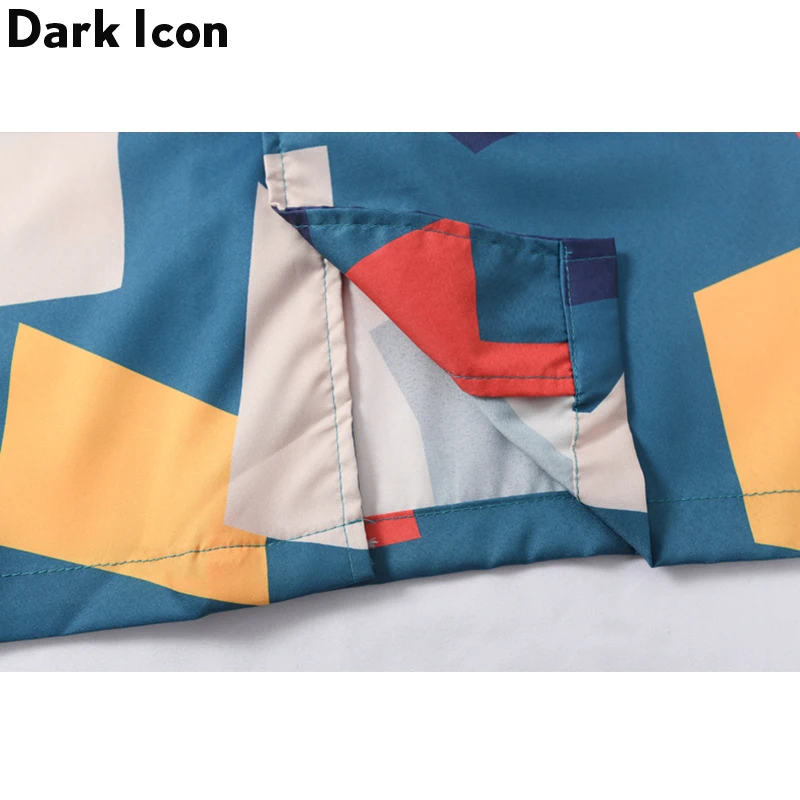 Мужская Уличная рубашка Dark Icon в стиле хип хоп с геометрическим принтом блузка