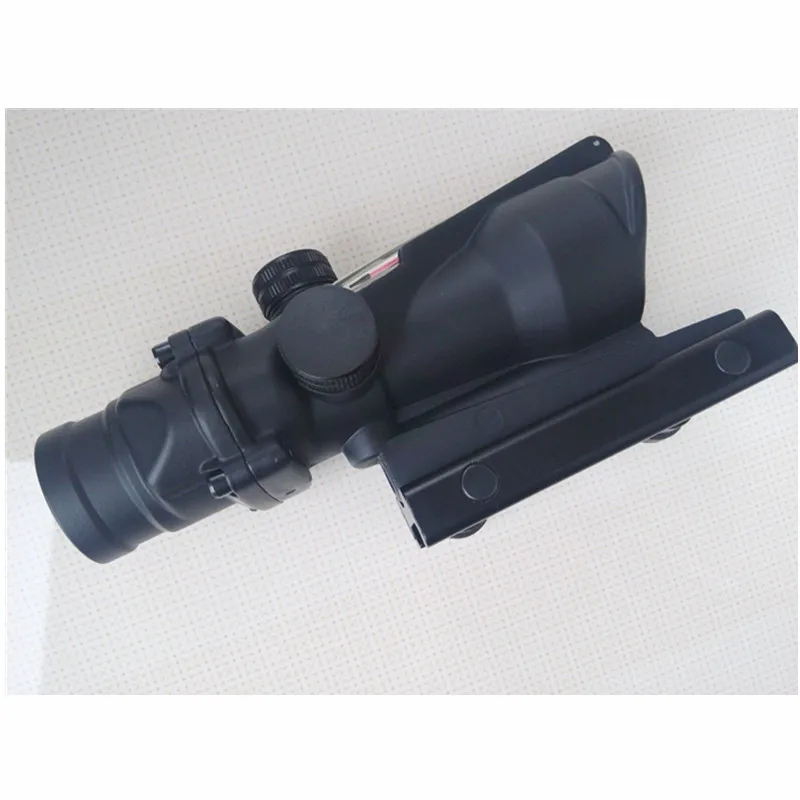 Охотничий оптический прицел с шевроном ACOG 4X32 из настоящего волокна красным и
