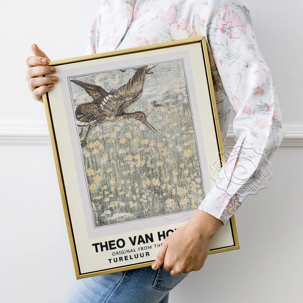 Выставочный плакат Тео ван хойтема литография турелур иллюстрация животных и