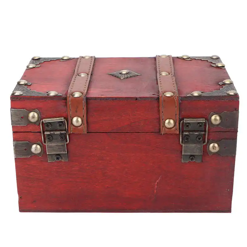 

Vintage Storage Box Photography Props Sturdy Wide Application Retro Wooden Box for Home for Jewel
