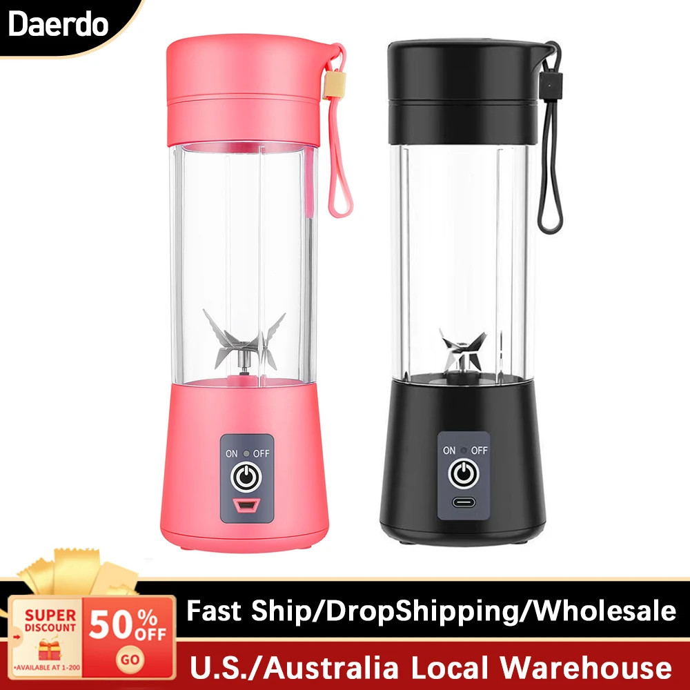 

Mini Portable Smoothie Blender Mixer Electric Juicer Machine Six Cutter Gears USB Rechargeable Food Processor Fruit Juicing Cup