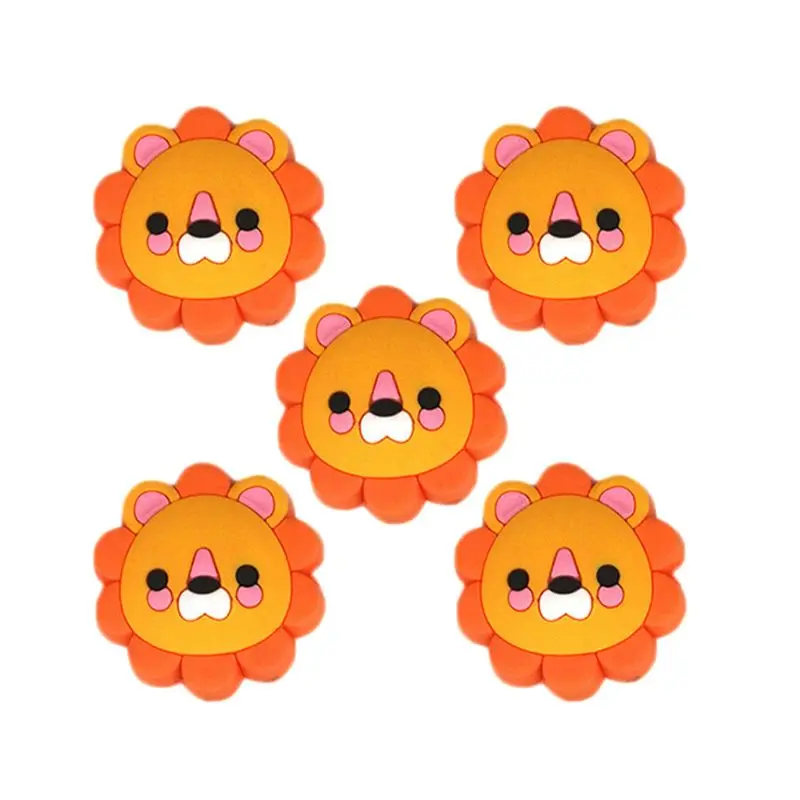 61-Orange 5 шт., новинка, силиконовые бусины в форме динозавра, детский прорезыватель, бисер, сделай сам, пустышка, цепочка, ювелирные аксессуары, DXAD - Цвет: 61-Orange