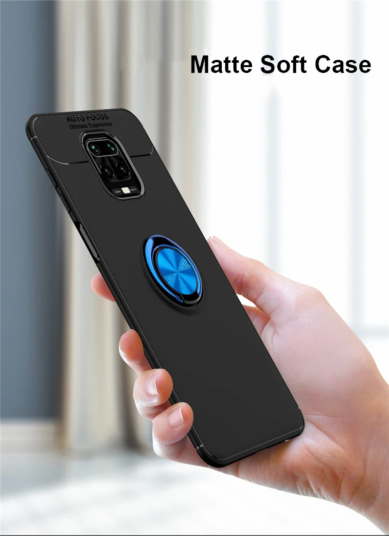 Премиум Магнитный чехол Xiaomi Redmi Note 9 Pro S с кольцом и подставкой силиконовый для 9S