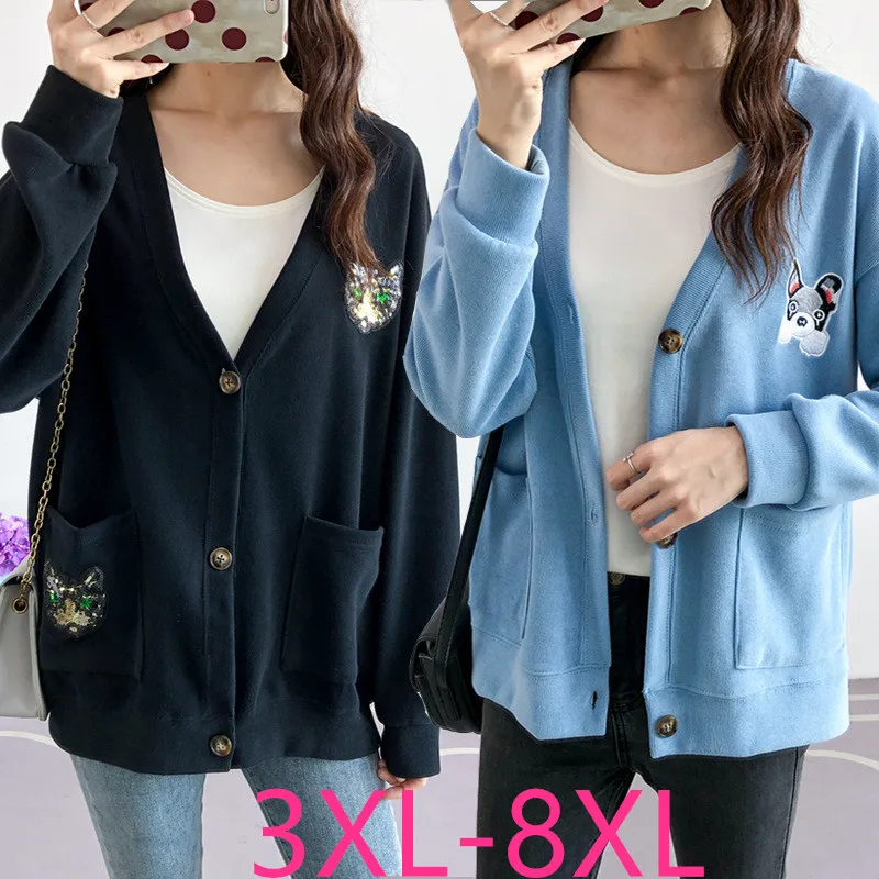 Новинка на осень зиму размера плюс пальто для женщин вязаные Длинные рукава