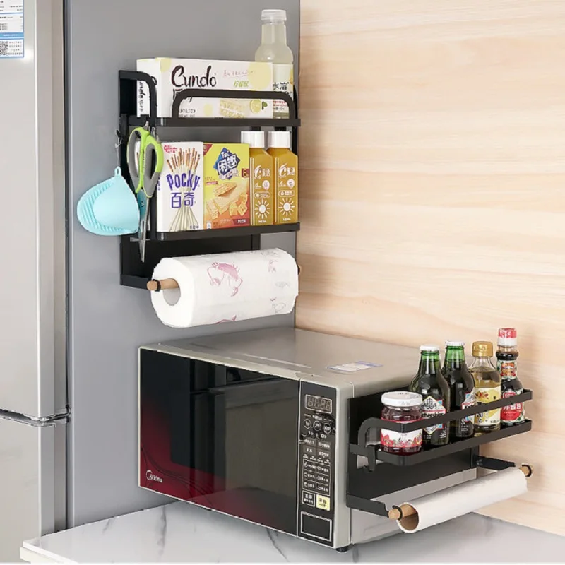 

Modern and simple strong magnetic refrigerator wall hanging rack oven storage box side dressing towel cling film bag LB92104