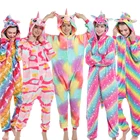 Новинка Зима 2020, фланелевая мягкая теплая Пижама-кигуруми в виде единорога, Детская Пижама, Детская домашняя одежда, пижама-Кигуруми для взрослых