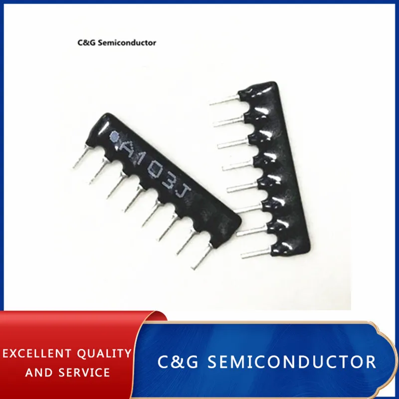 50PCS A08-103 SIP-8 10K Ohm 8 Commoned Resistor Network Array PIN 8pins | Электронные компоненты и принадлежности