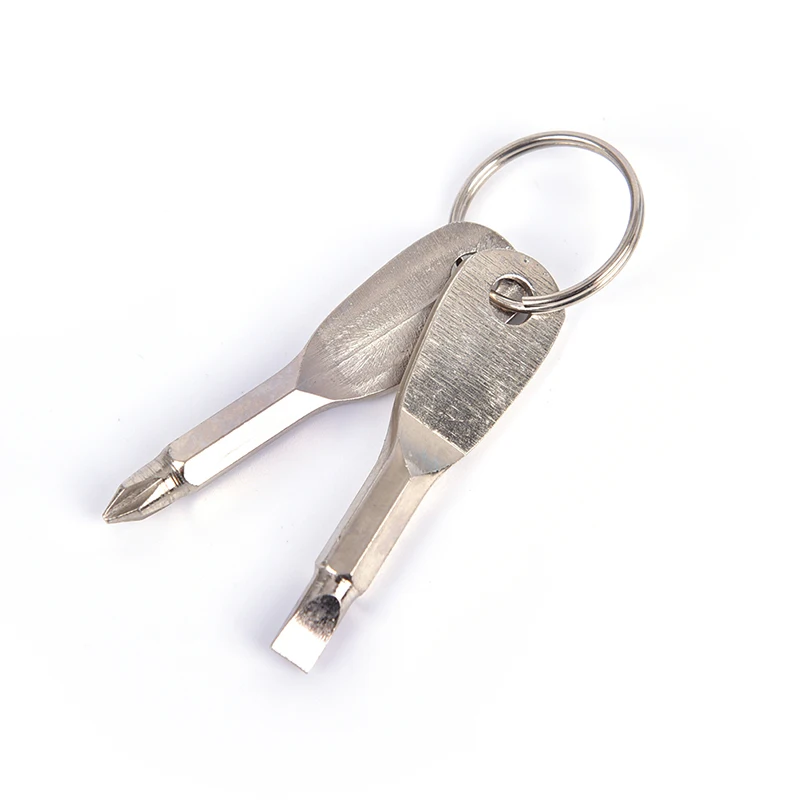 

1 Set Screwdriver Key Shape Slotted Screwdrivers Keychain Stainless Steel Mini EDC Multifunction Pocket Repair Tools