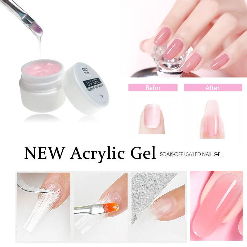 Гель для наращивания ногтей 3 цвета полигель УФ/светодиодный лак формы дизайна