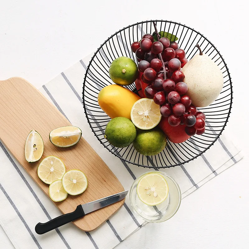 

Creative Nordic Style Wrought Iron Fruit Basket Living Room Fruit Dish Washing Basket Storage Basket Snacks Debris Storage