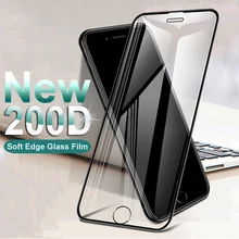 200D Curved Soft Edge Tempered Glass For iPhone 8 7 6 6S Plus SE 2020 Protective Glass X XR 11 Pro Xs Max Screen Protector Film