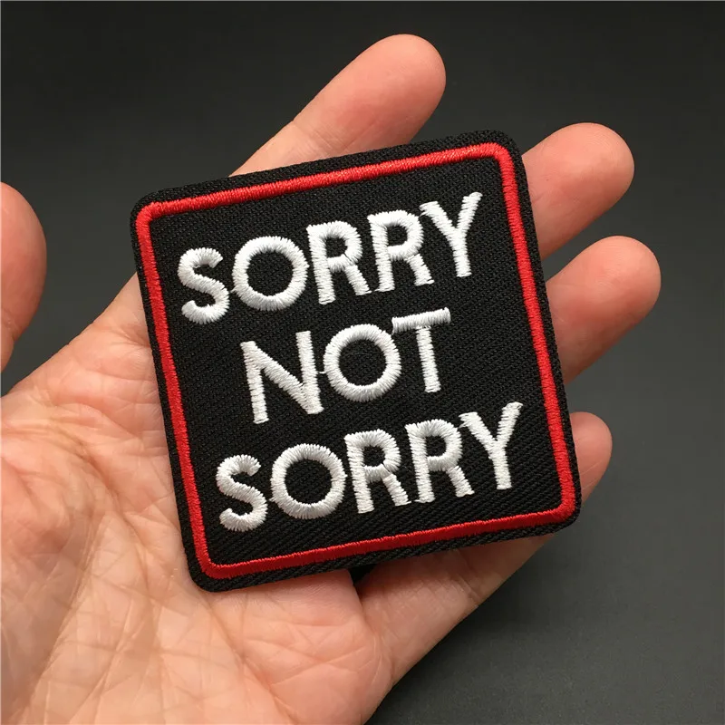SORRY NICHT LEID DIY Eisen Patch auf Kleidung Abzeichen Nähen Aufkleber Applique Dekoration Stickerei Streifen für Kleidung – Detail 3