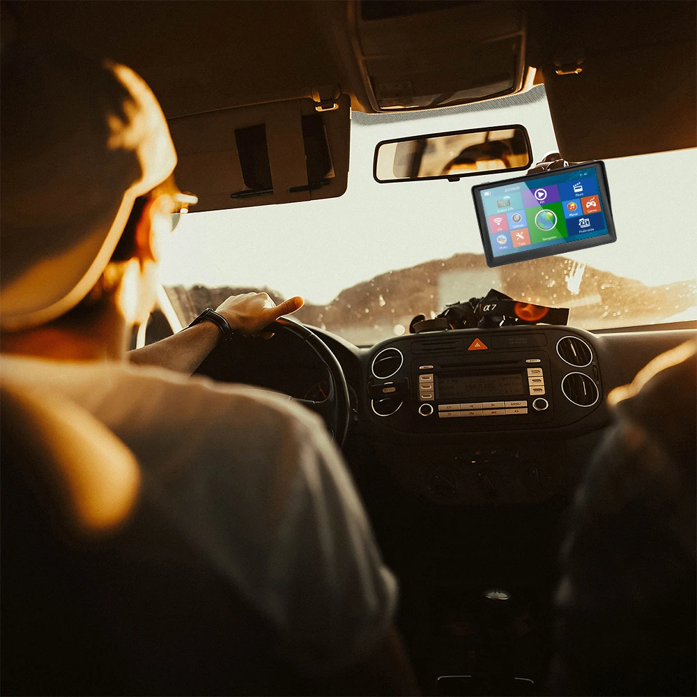 Podofo 7 дюймов HD Автомобильный gps навигатор с картой Встроенный 8 Гб ПЗУ FM Радио MP3 MP4