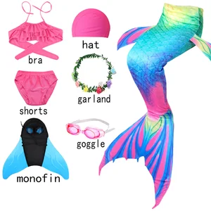 halloween children baby girl wear mermaid swimsuit girls mermaid tail with monofin swimsuit swimsuit coustume swimwear free global shipping