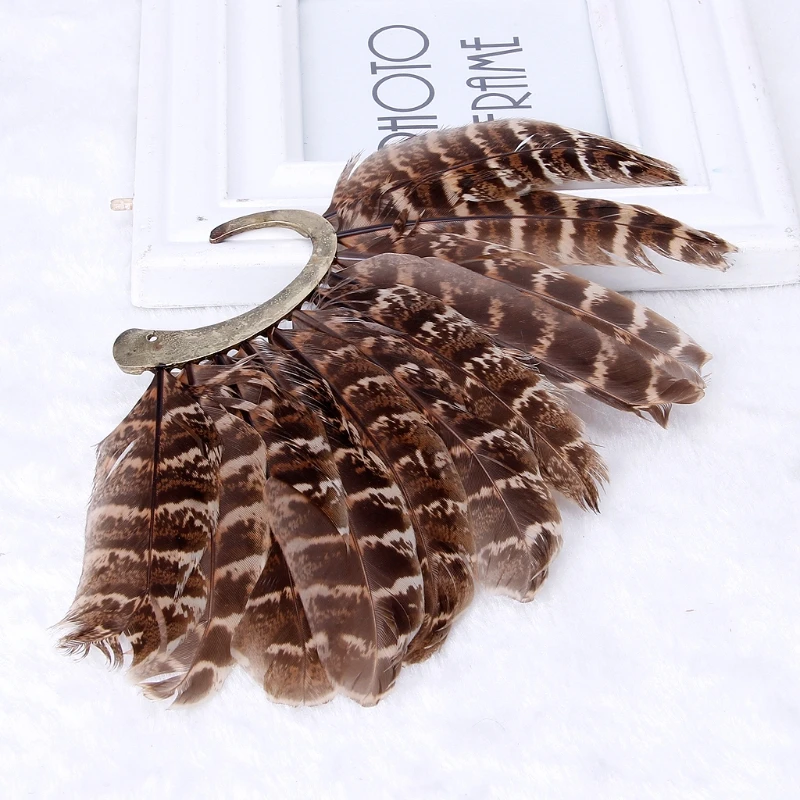 

1 PC Unisex Big Gray Natural Feather Earring Cuff Non Piercing Ear Clip One Side