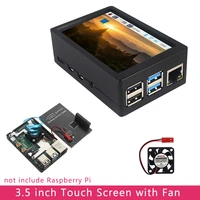 raspberry pi 4 b 3 5 inch touchscreen 480x320 lcd with cooling fan heat sinks abs case for raspberry pi 4 model b or 3b3b