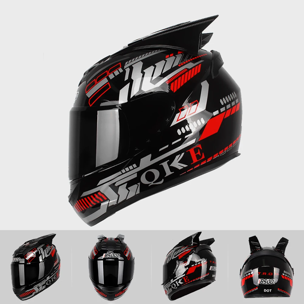 Модный легкий мотоциклетный шлем на все лицо для Casco Casque Motor Street Bike Racing Велоспорт