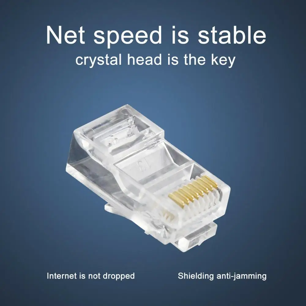 50 шт. RJ45 8 контактный разъем сетевого модуля с разъемом для подключения к CAT5e CAT6