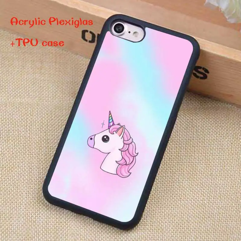 

Rainbow unicorn Phone Case For iphone 11 Pro Max X XR XS SE 2020 6S 7 8 Plus Acrylic Plexiglass TPU